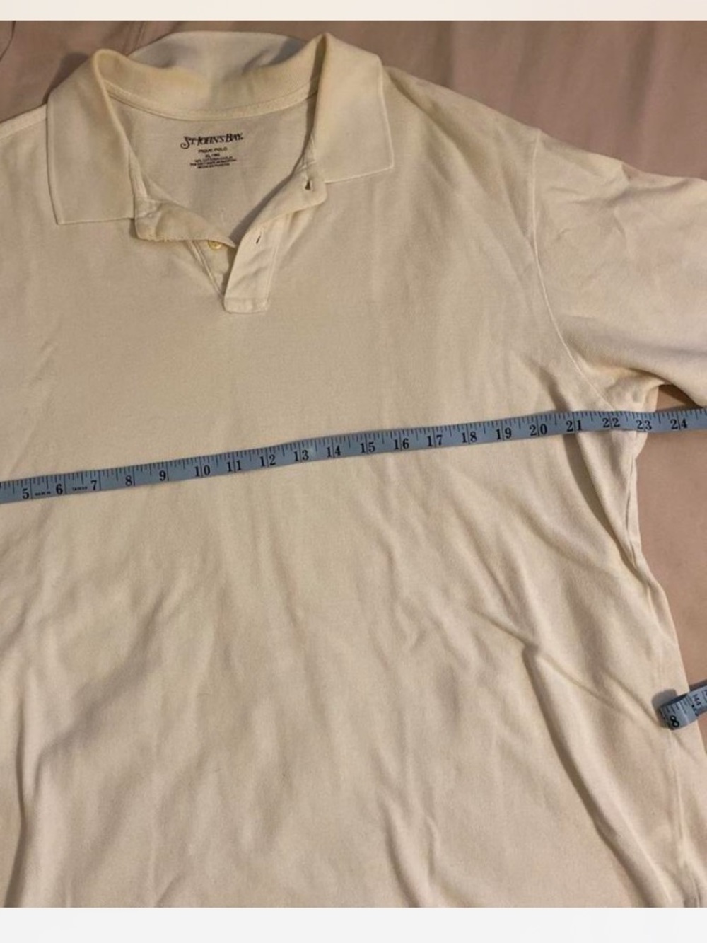 St. John's Bay Cream Men's Short-Sleeve Polo Sz XL